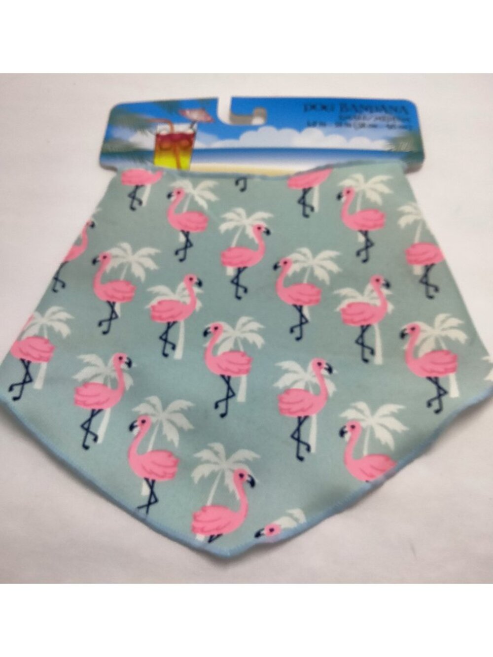 Dog Bandana Pink Flamingo Small Medium 15 to18 inches Triangle
